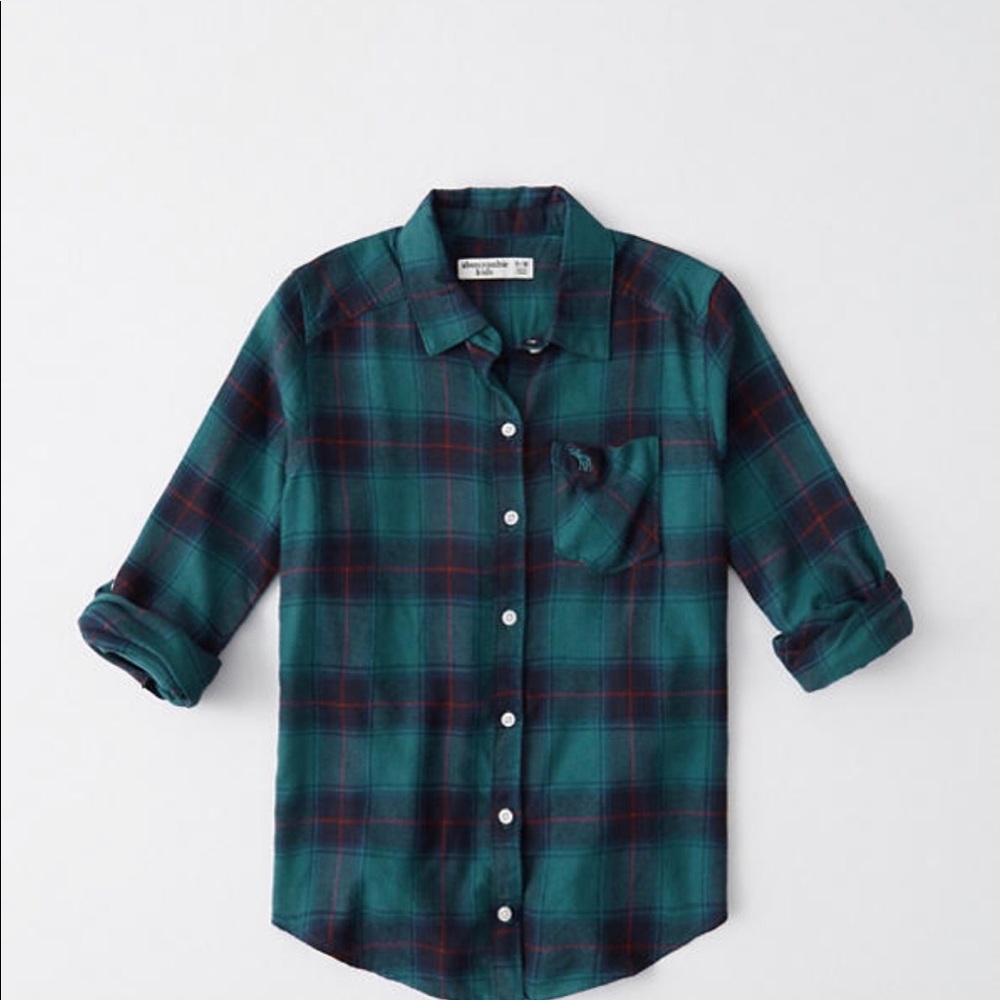 Girls size XL flannel button down shirt